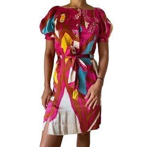 Pink Printed Silk Dress